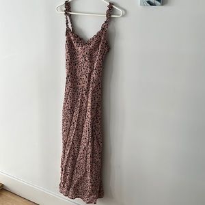 Reformation midi leopard dress